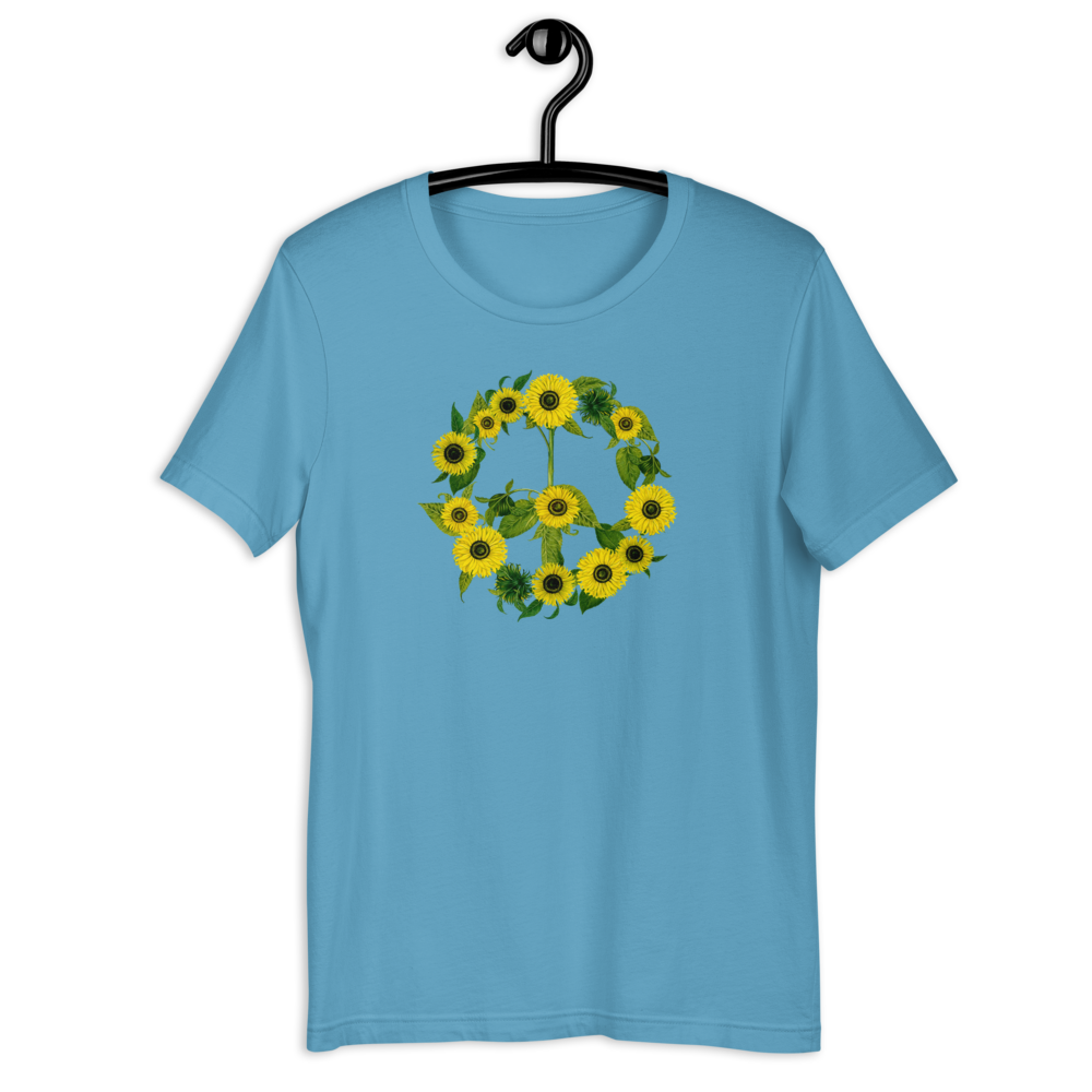 Short-Sleeve Unisex T-Shirt Sunflower Peace Sign Ukraine Colors by  MoonShine NM