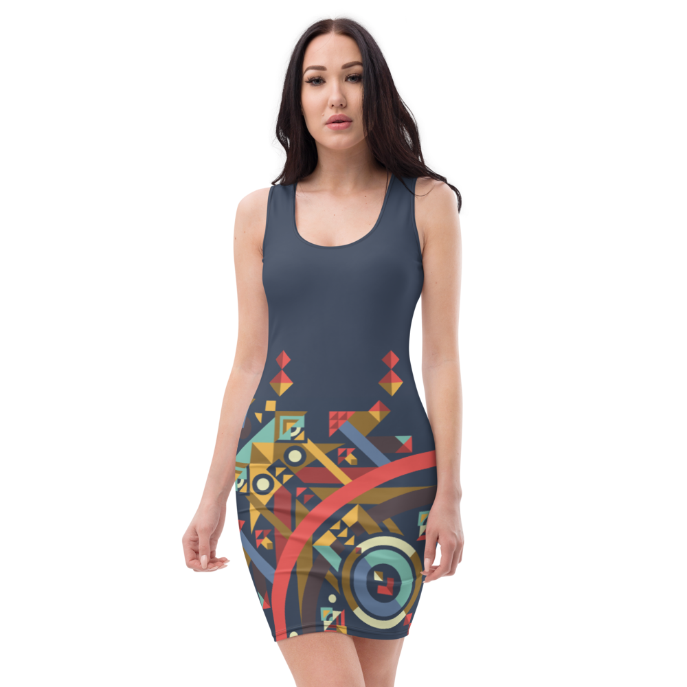 Tank Dress Geometric Pattern by MoonShine NM