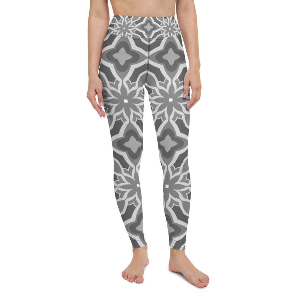 Yoga Leggings Black and White Geometric MoonShine NM