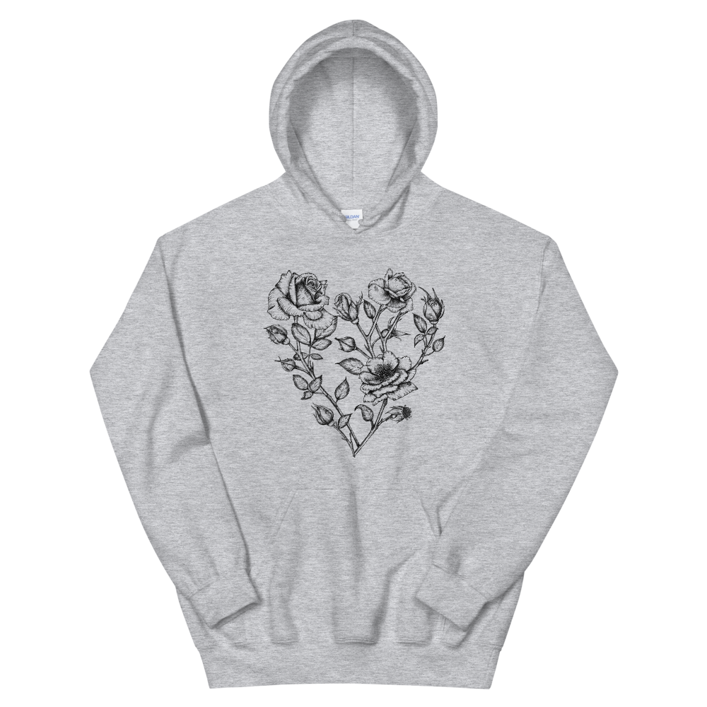 Unisex Hoodie Roses Heart by MoonShine NM